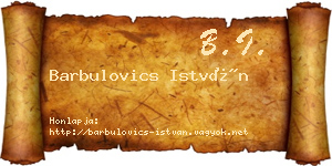 Barbulovics István névjegykártya